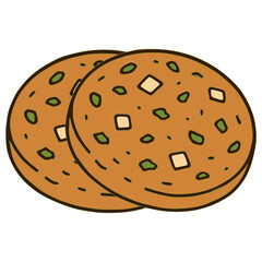 Kaspressknödel bread dumpling Austrian food flat color vector illustration template design