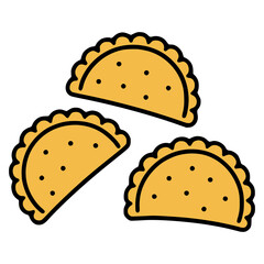 Schlutzkrapfen pasta Austrian food flat color vector illustration template design