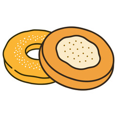 Kiachl pastry Austrian food flat color vector illustration template design