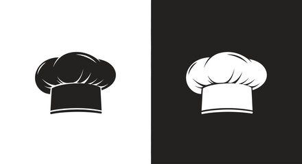 An outline style chef hat, a modern and clean icon for a culinary school, a restaurant brand, or a cooking competition.