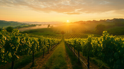 Vineyard in morning light