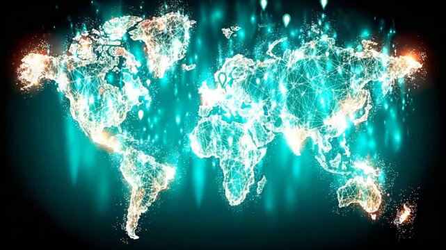 Global network world map graphic