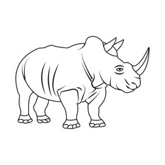 one-horned rhinoceros icon design