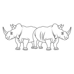 one-horned rhinoceros icon design