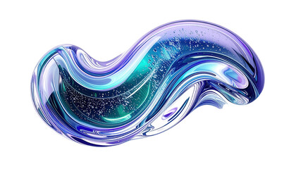 Abstract Fluid Shape with Blue Purple and Green Gradients.
