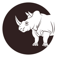 one-horned rhinoceros icon design