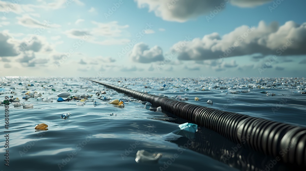 Wall mural ocean cleanup array