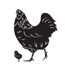 mother hen with her chicks icon