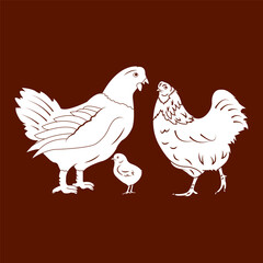 mother hen with her chicks icon