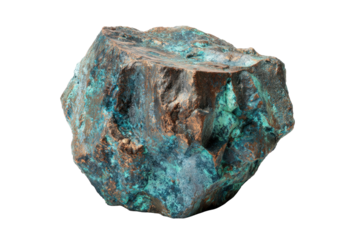 Textured Metallic Space Ore on Transparent Background