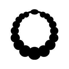 Black silhouette of a bead necklace, a luxurious piece of jewelry