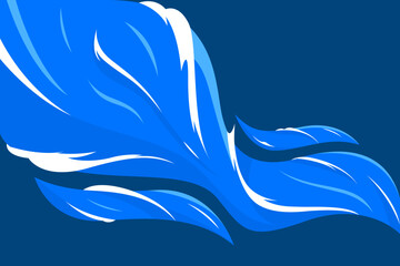 Vector blue water flow with dynamic splash shapes on a dark background.