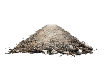 Isolated Gravel Road Segment on Transparent Background