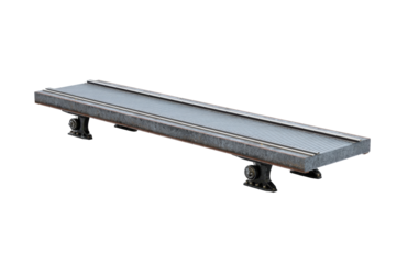 Isolated Split Railway Platform Section on Transparent Background