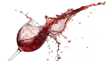 Dramatic Red Wine Splash in Glass Against Black Background