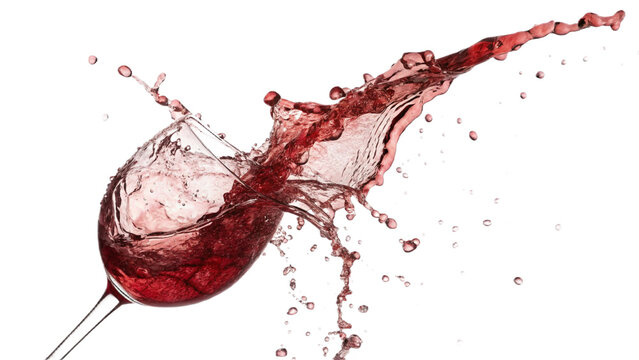 Dramatic Red Wine Splash in Glass Against Black Background
