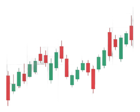 Bullish candlestick chart displaying upward trend in financial market trading transparent background - Powered by Adobe