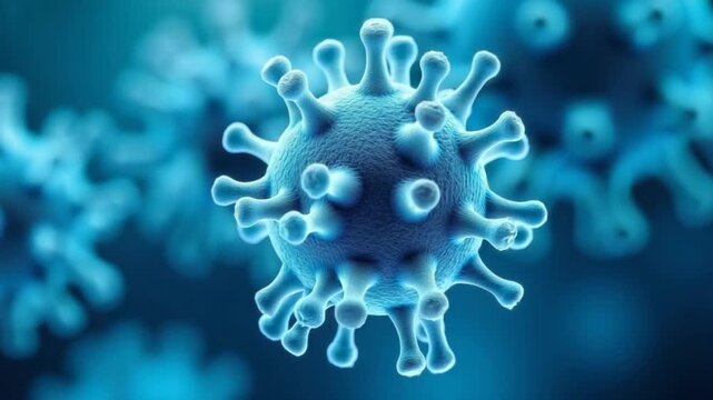 Bacteria virus or germs microorganism cells under microscope with depth