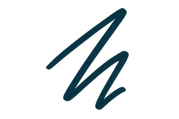 Obraz premium Teal zig zag brush stroke with rough edges, isolated on transparent background, ideal for adding a touch of abstract design