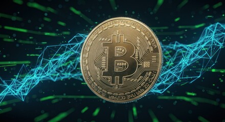 Bitcoin digital currency investment concept, cryptocurrency trading and financial market growth