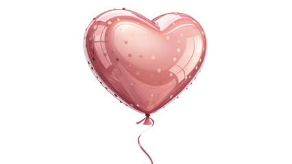 Elegant Rose Gold Heart Balloon Isolated on Black Background, Love and Romance Concept