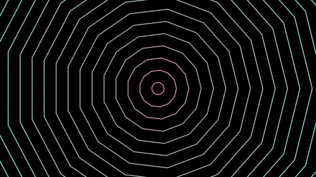 Digital radio wave White color animation. Radio wave on black background Animation.  Hud Radar Screen Animation. Technology Concept, Radio Waves Spreading.Radio waves concept. 