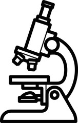 Stylized Black and White Microscope Illustration for Science