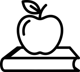 Apple on a Book, Educational Icon