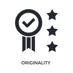 Originality Icon Glyph Style. Vector Illustration For Graphic Design