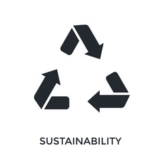 Sustainability Icon Glyph Style. Vector Illustration For Graphic Design