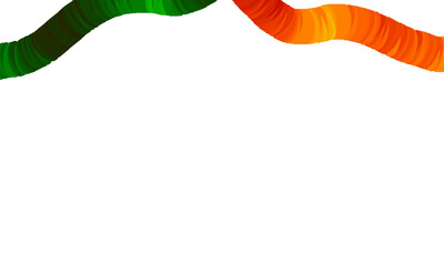 Abstract wavy brush stroke with a green and orange gradient on a transparent background, perfect as a vibrant website banner element or a decorative overlay for graphics