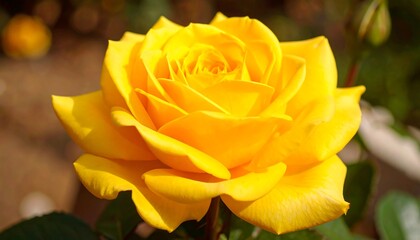 Vibrant yellow rose in bloom
