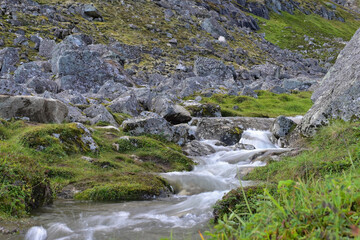 Mountain stream in the Talkeetna Mountains, Alaska.