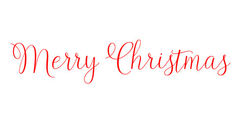 Merry Christmas text, handwritten calligraphy for holiday card, poster, and banner isolated on white background
