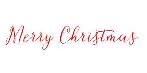 Merry Christmas text, handwritten calligraphy for holiday card, poster, and banner isolated on white background