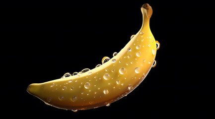 peeled banana on black