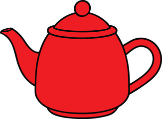 Obraz premium Red Teapot Ceramic Spout on Transparent Background