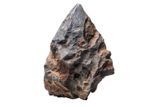 Primitive Stone Handaxe on Transparent Background