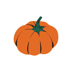 Pumpkin Autumn Vector Single Icon – EPS10, Flat Illustration