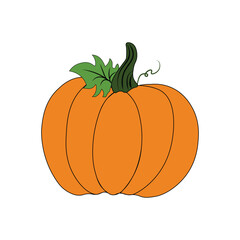 Pumpkin V3 Autumn Vector Single Icon – EPS10, Flat Illustration