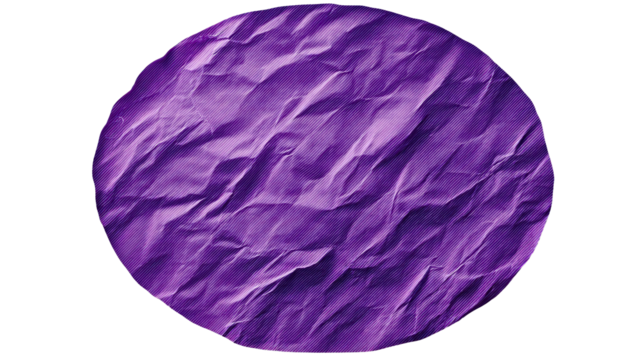 Crushed Shiny Purple Paper with White Stripes and Shadow, cut out transparent