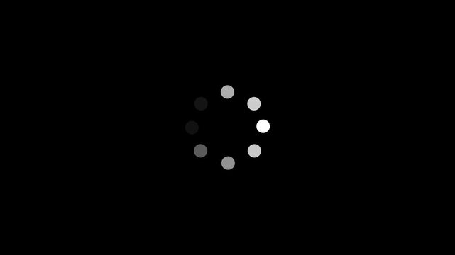 Loading Screen Animation - Animated spinning wheel icon with and alpha background 4k video animation.