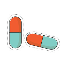 Illustration of Pill and Capsule Set