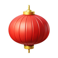 Traditional red and gold chinese lantern suspended for festive celebrations and cultural events transparent background
