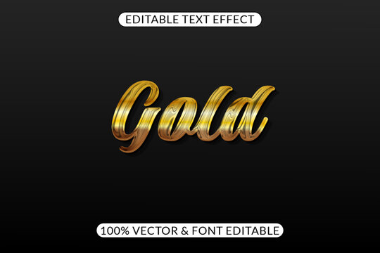 Easily editable gold text effect