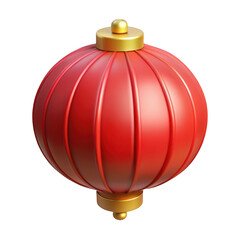 Traditional chinese red lantern with golden accents celebrates festive atmosphere and cultural heritage transparent background
