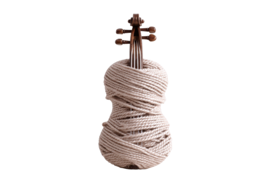 Violin-Shaped Rope Ball with Exposed Scroll
