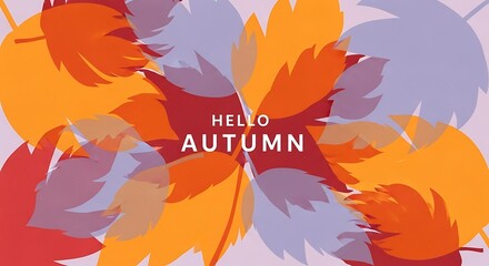 Naklejka premium Photo of hello autumn leaves background