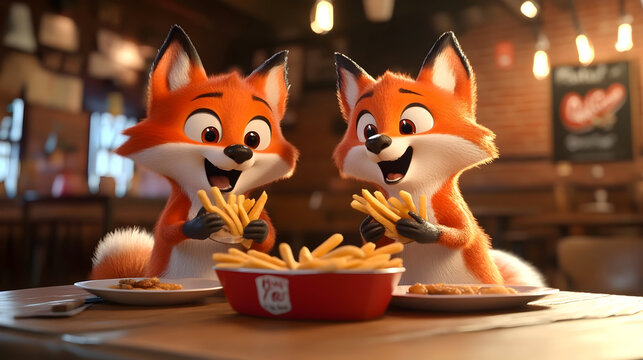 red fox in a box