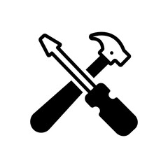 Black solid icon for tools